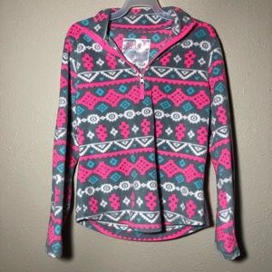 🌸Green Soda Girls Fuzzy Sweater pink and gray